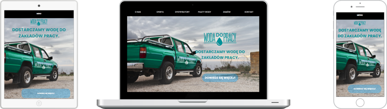 laptop, telefon, tablet z realizacją woda do pracy